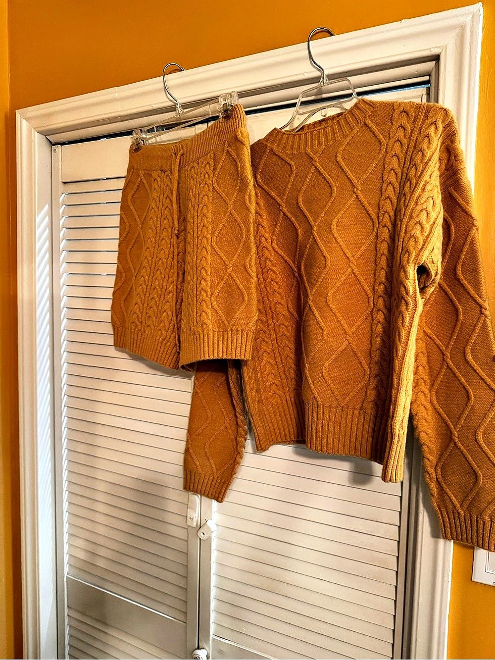 Nasty Gal Cable Knit Sweater & Shorts Set Brown Size size 8